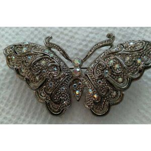 Butterfly Aurora Borealis an Marcasite  Pin